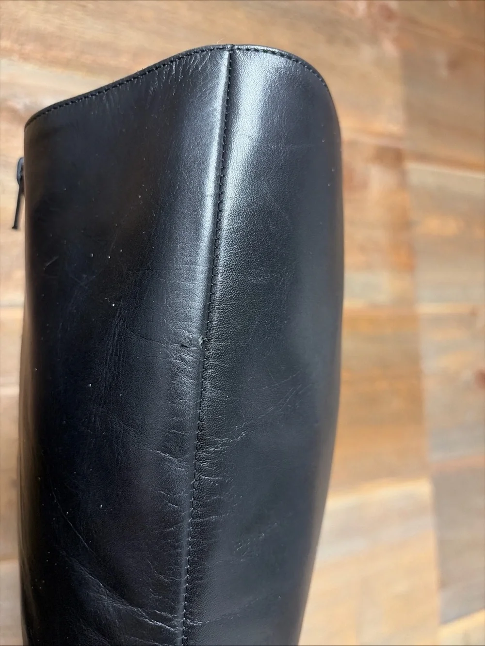 J.Crew Leather Knee High Boots 9 Black Heeled Made Italy Slim Calf Vero Cuoio